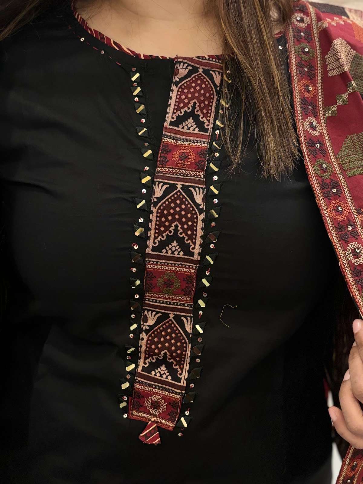 cambric-cotton-a-line-pant-set-paired-with-embroidered-jacket-black-2
