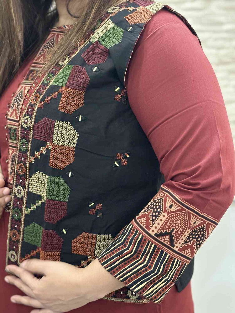 cambric-cotton-a-line-pant-set-paired-with-embroidered-jacket-maroon-3