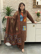 cambric-cotton-applique-work-suit-set-with-block-print-mul-cotton-dupatta-brown-1