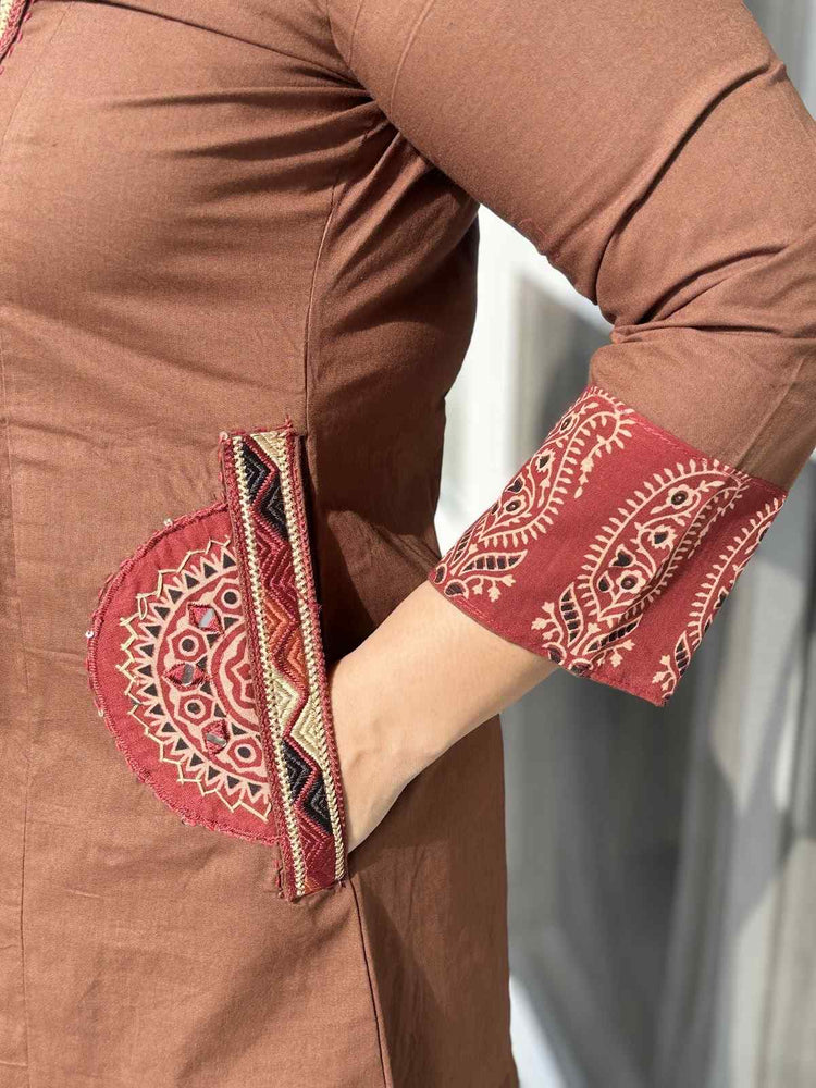cambric-cotton-embroidered-a-line-suit-set-with-patch-work-at-back-embroidered-pockets-brown-3