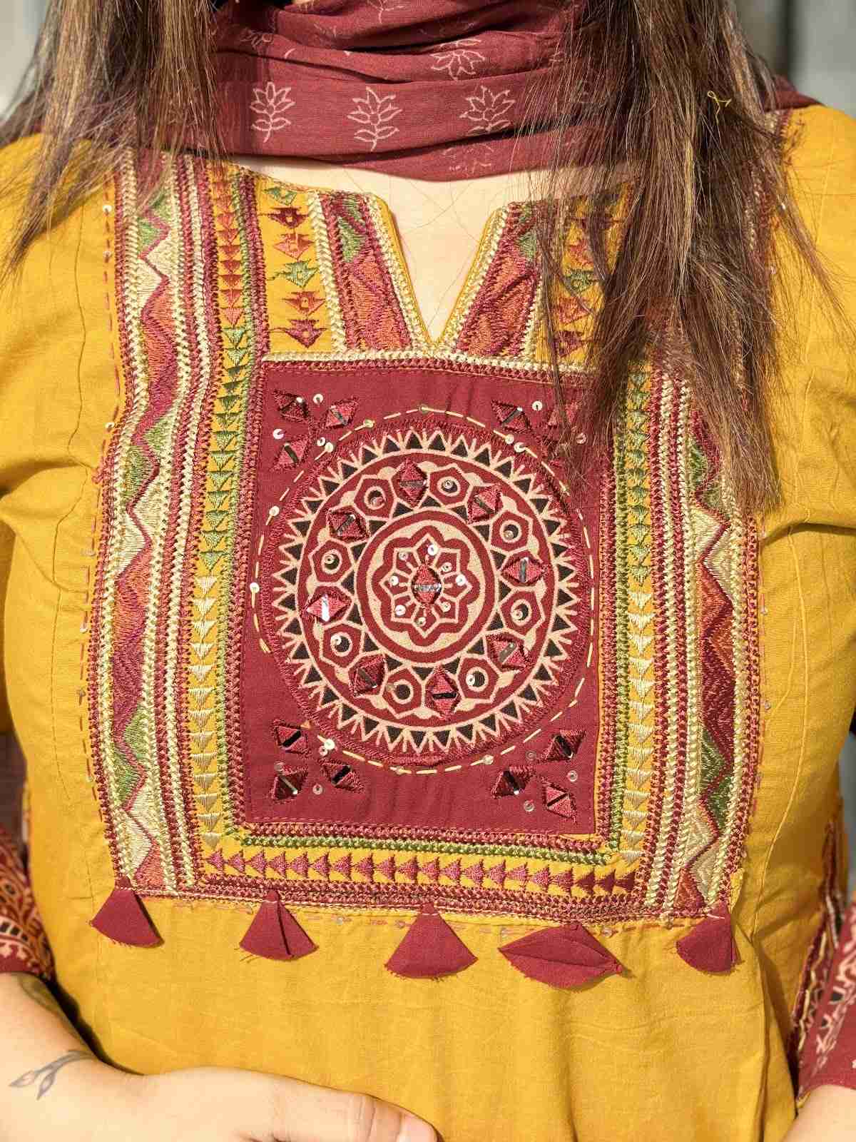 cambric-cotton-embroidered-a-line-suit-set-with-patch-work-at-back-embroidered-pockets-mustard-2