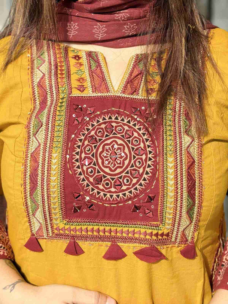 cambric-cotton-embroidered-a-line-suit-set-with-patch-work-at-back-embroidered-pockets-mustard-2