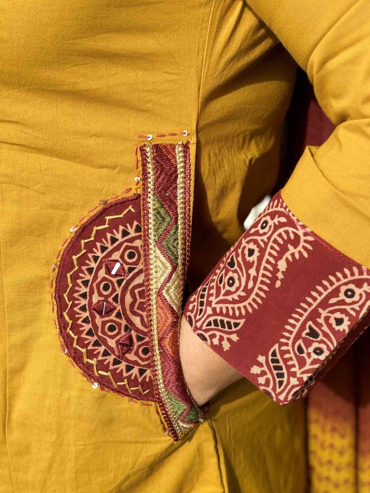 cambric-cotton-embroidered-a-line-suit-set-with-patch-work-at-back-embroidered-pockets-mustard-3
