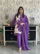 chanderi-appliquÃ©-work-hand-embroidered-short-kurta-style-suit-set-purple-1