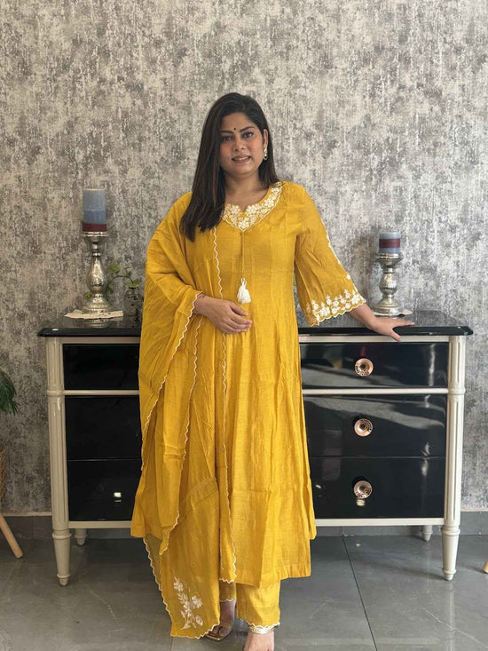 chanderi-embroidered-anarkali-with-designer-sleeves-yellow-1