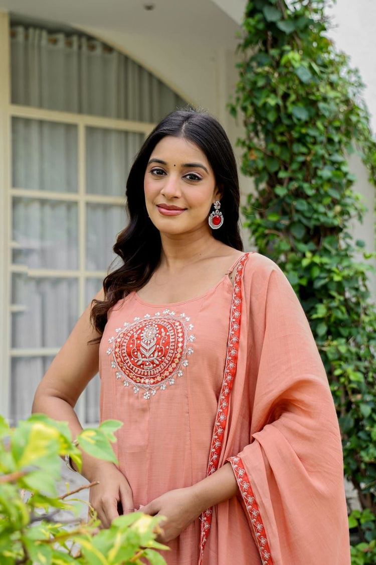 chanderi-embroidered-noodles-strap-anarkali-rust-3