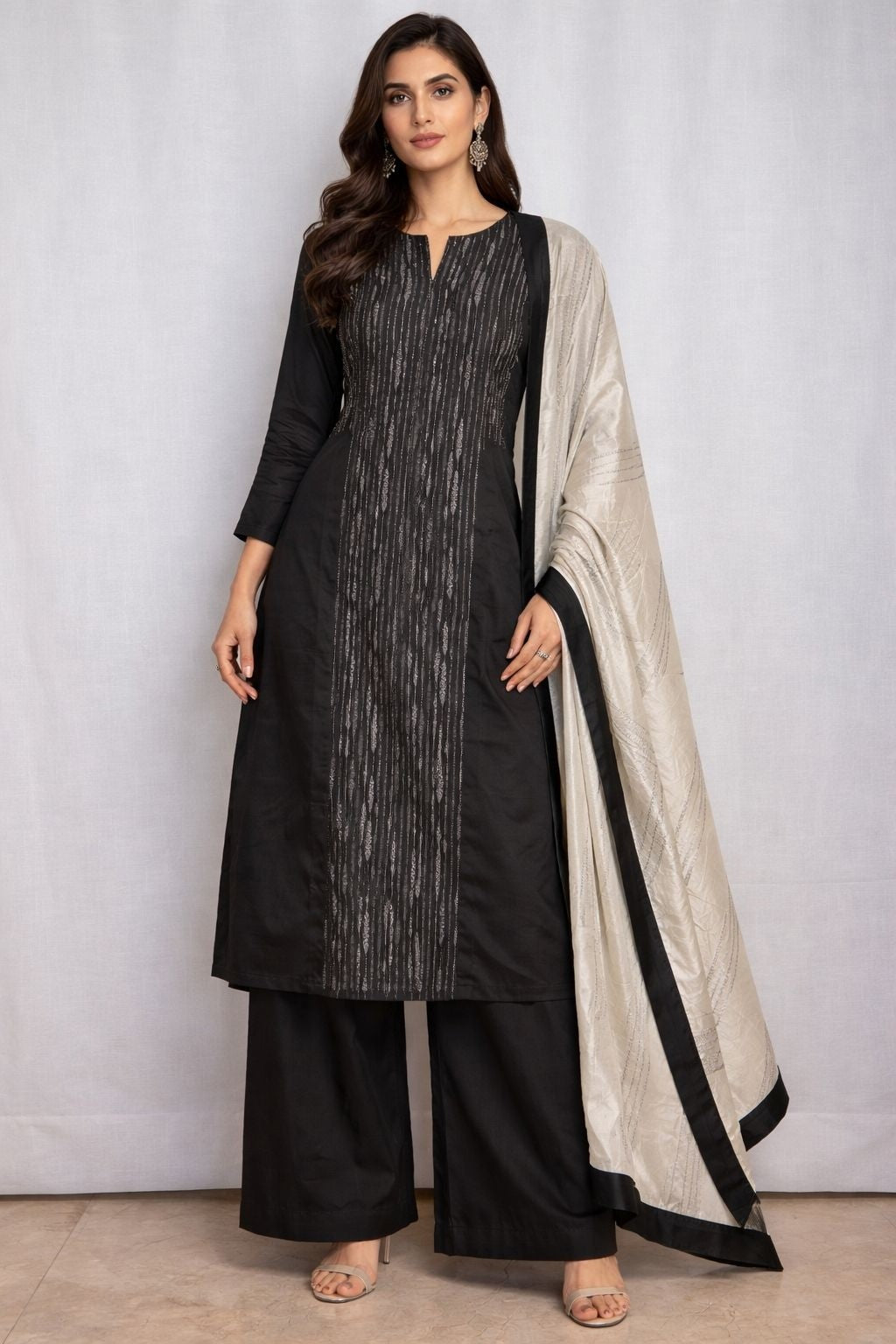 chanderi-embroidered-straight-fit-suit-set-with-cotton-lining-paired-with-contrast-chanderi-dupatta-charcoal-grey-1