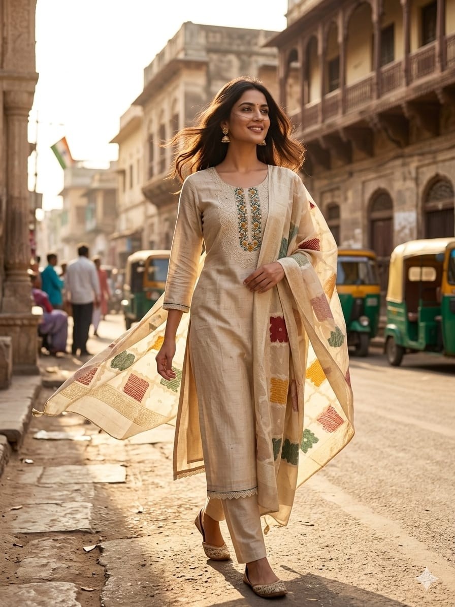chanderi-embroidered-straight-fit-suit-set-with-cotton-lining-paired-with-jamdani-dupatta-beige-1