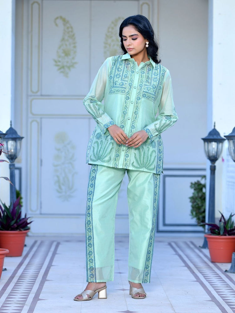 chanderi-hand-block-print-co-ord-set-with-separate-inner-green-1