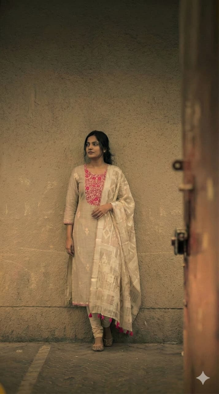 chanderi-jamdani-straight-fit-embroidered-suit-set-with-cotton-lining-beige-1