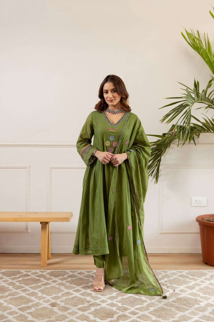chanderi-net-embroidered-a-line-suit-with-gathers-mehendi-green-1