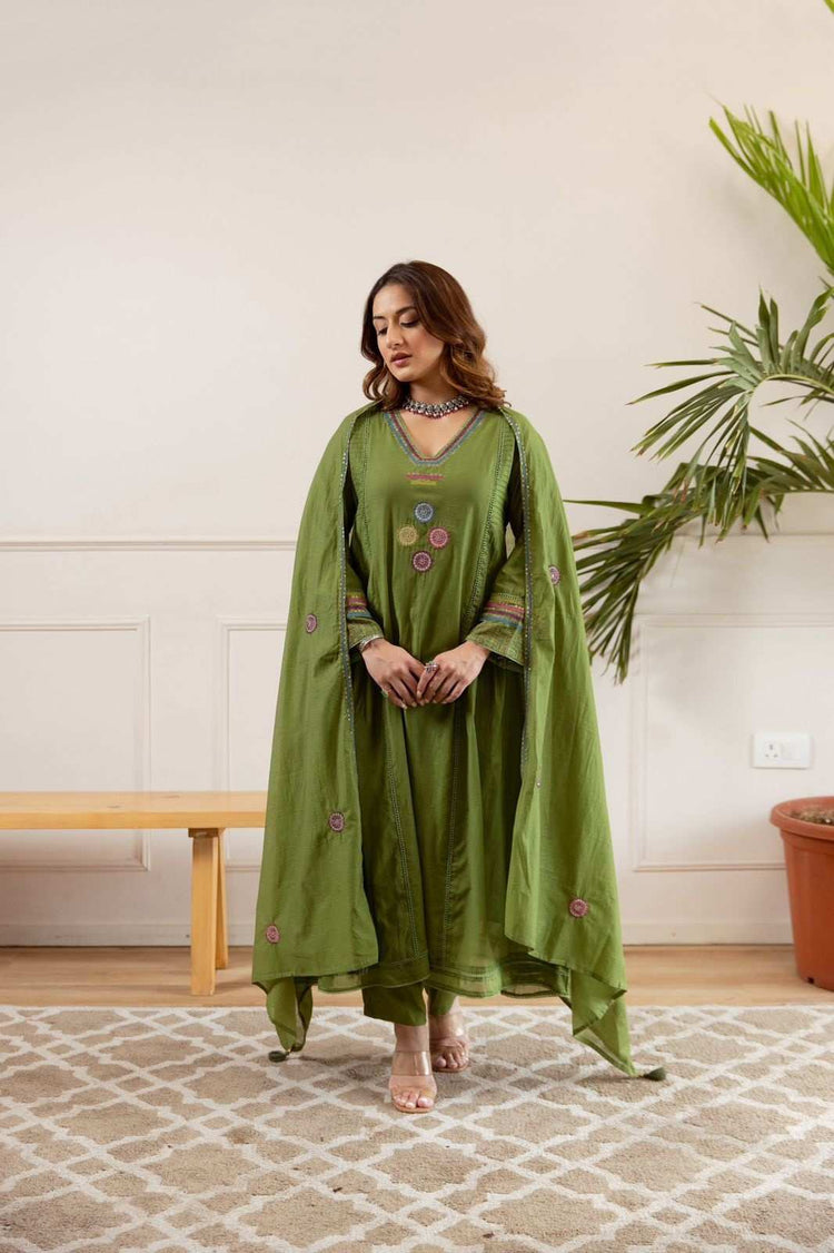 chanderi-net-embroidered-a-line-suit-with-gathers-mehendi-green-3