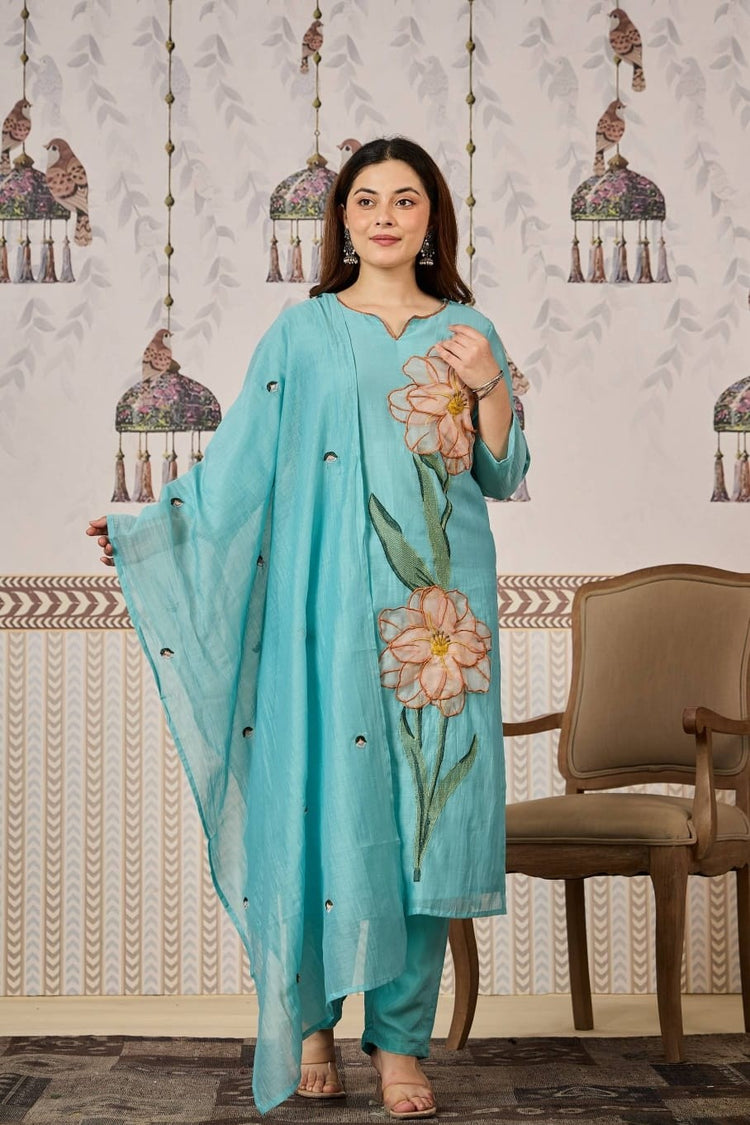 chanderi-straight-fit-applique-work-suit-set-with-lining-blue-1