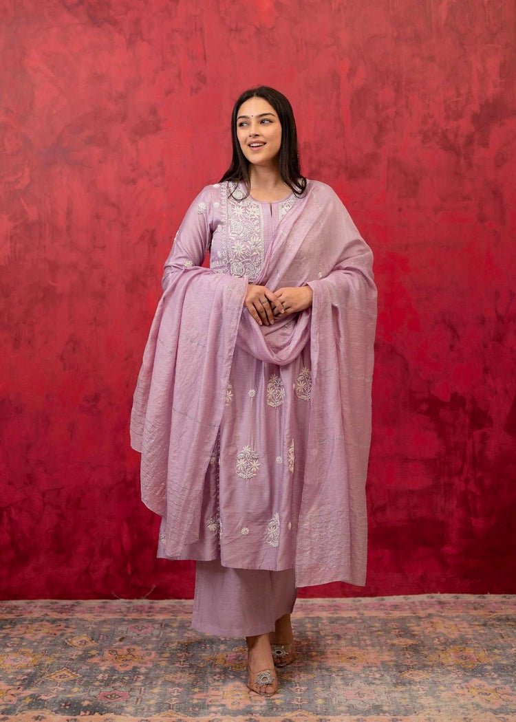 chikankari-hand-embroidered-suit-set-chanderi-fabric-with-separate-mul-cotton-inner-lavender-1