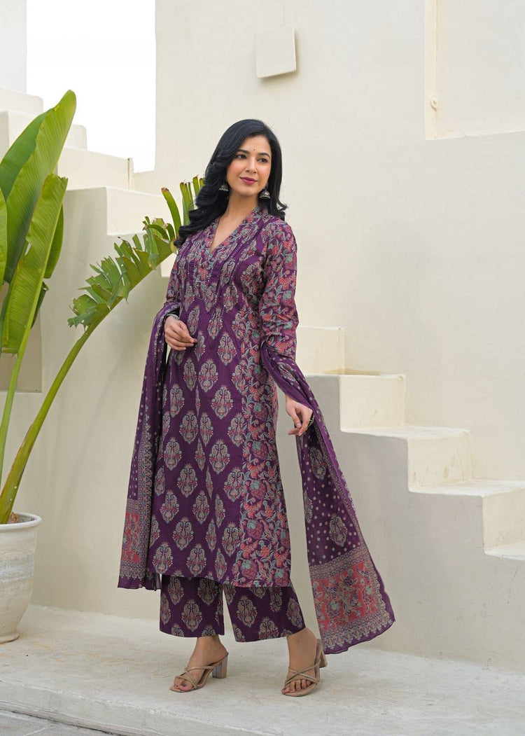 cotton-a-line-suit-set-with-pannel-printing-purple-1