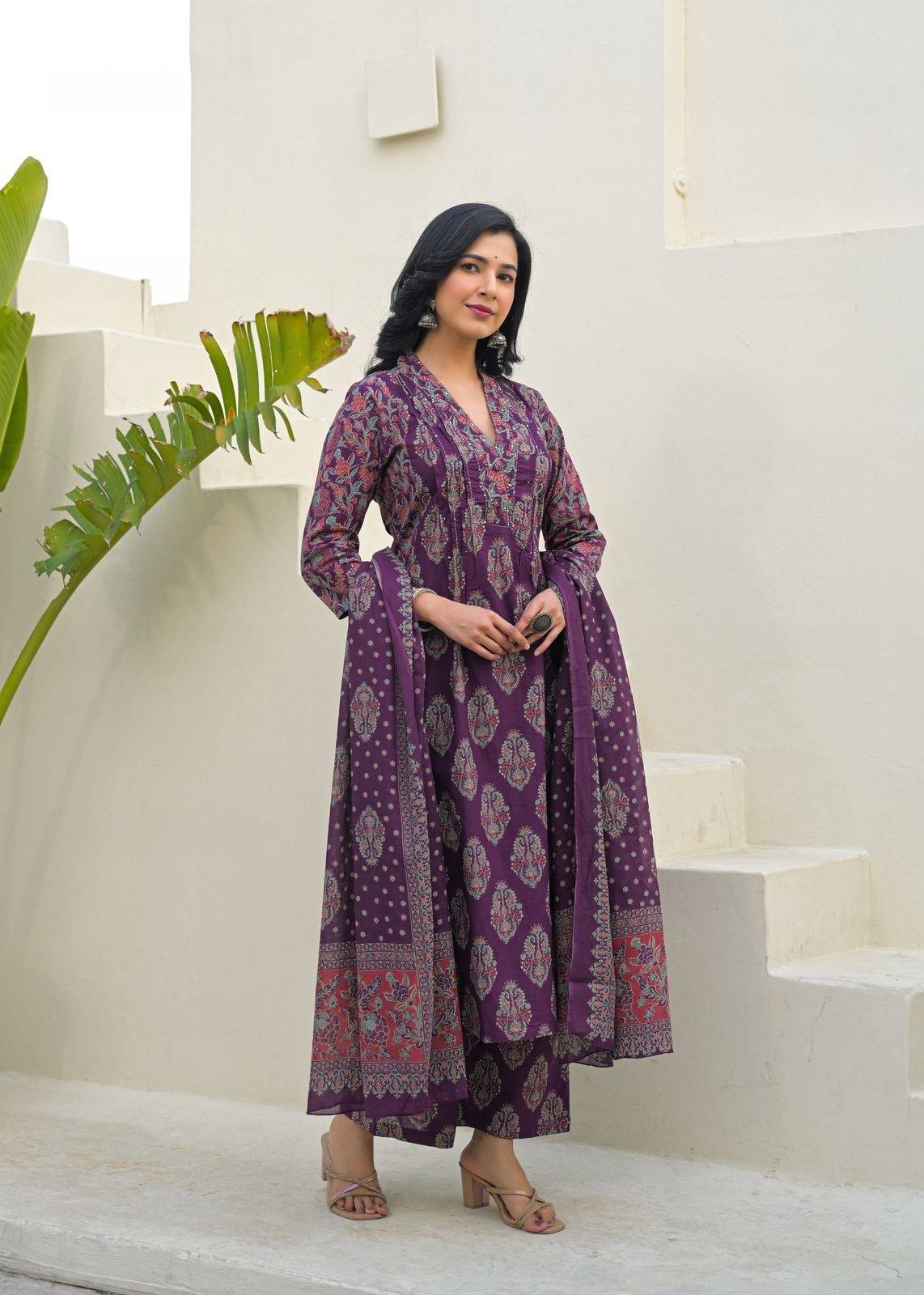 cotton-a-line-suit-set-with-pannel-printing-purple-3
