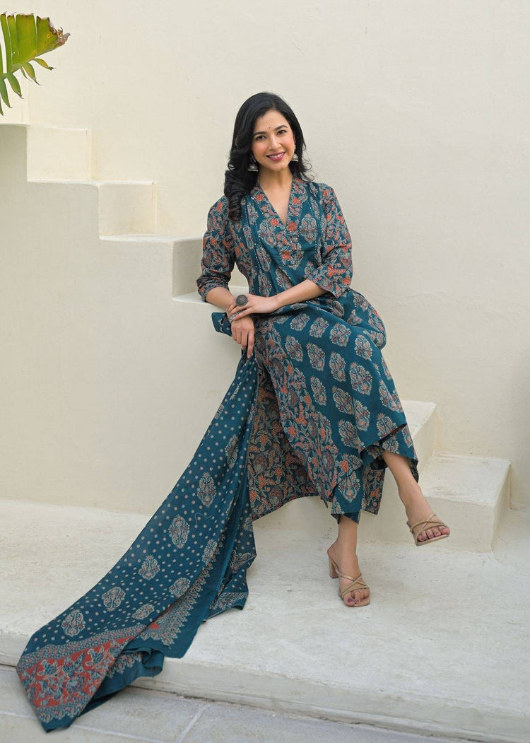 cotton-a-line-suit-set-with-pannel-printing-teal-green-3