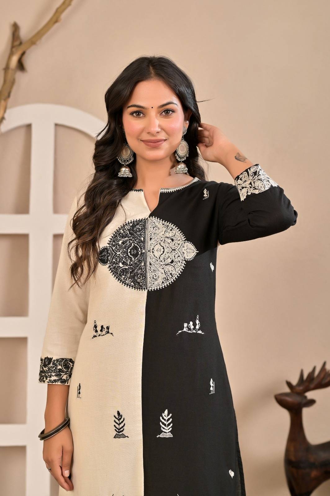 cotton-flex-embroidered-block-pant-set-black-3