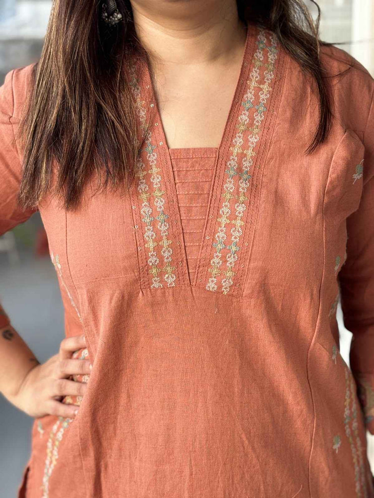 cotton-flex-embroidered-pant-set-rust-2