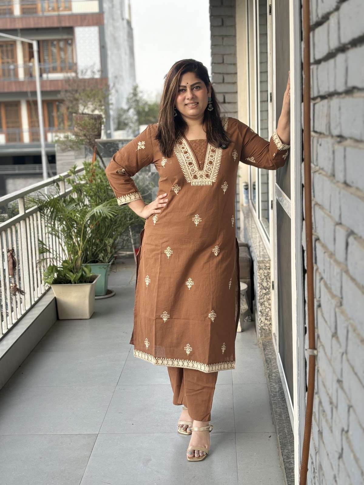 cotton-flex-embroidered-straight-fit-pant-set-brown-1