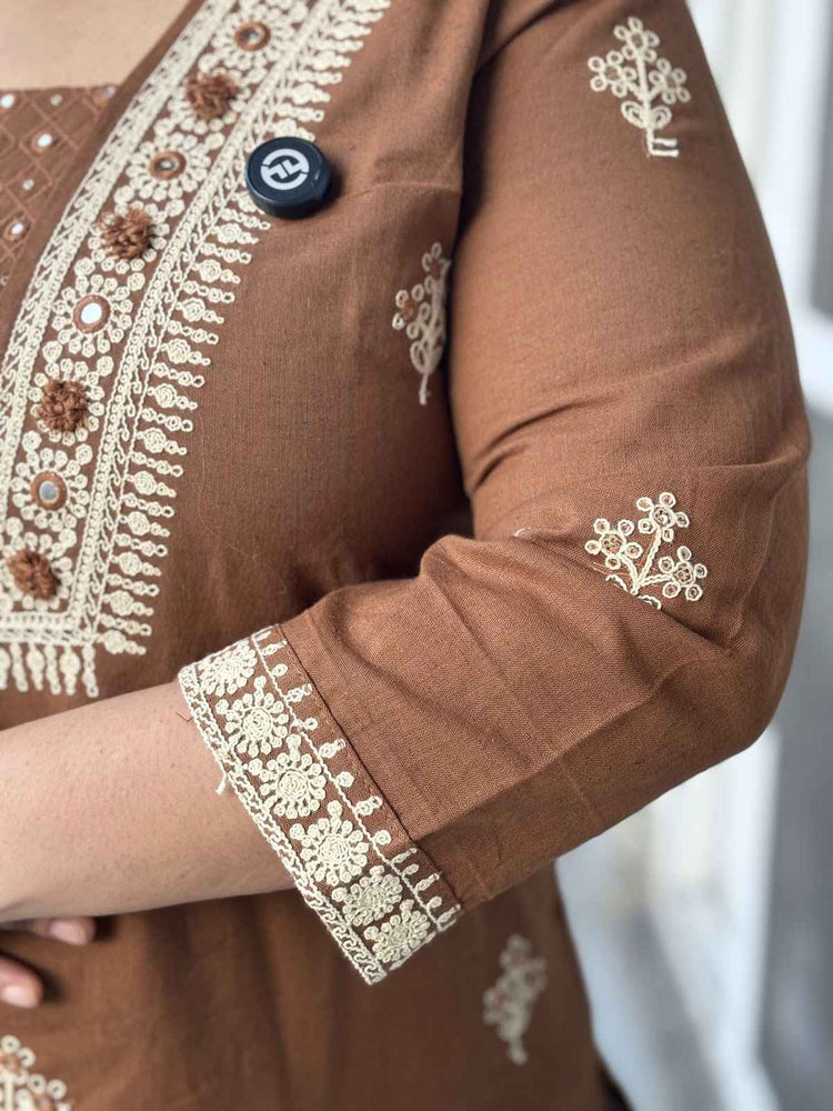 cotton-flex-embroidered-straight-fit-pant-set-brown-3