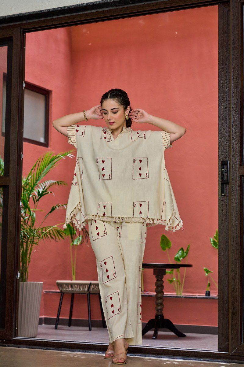 cotton-flex-playing-cards-print-co-ord-set-with-tassels-beige-1