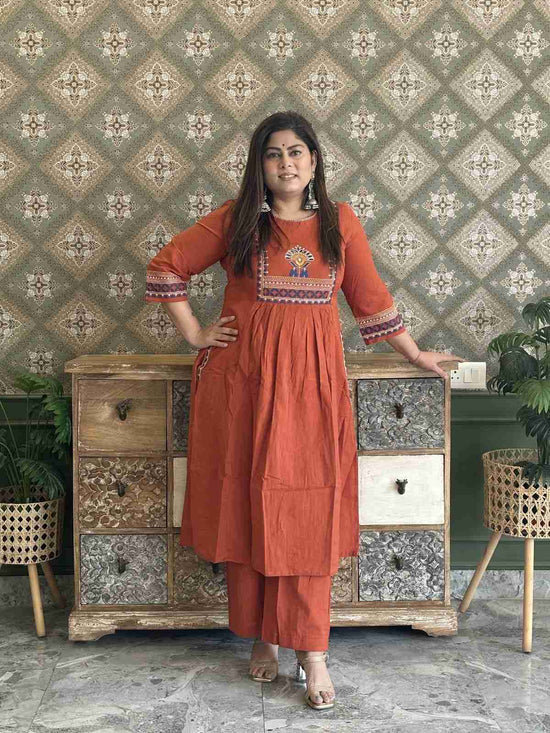 cotton-handloom-pant-setvwith-embroidery-at-front-back-rust-1