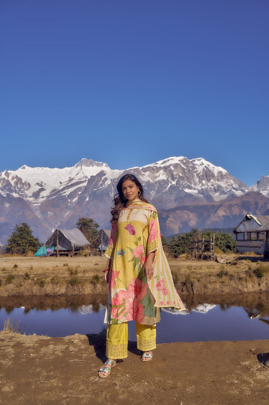 cotton-linen-floral-print-suit-set-with-schiffili-sleeves-pants-paired-with-digital-print-mul-cotton-dupatta-yellow-1