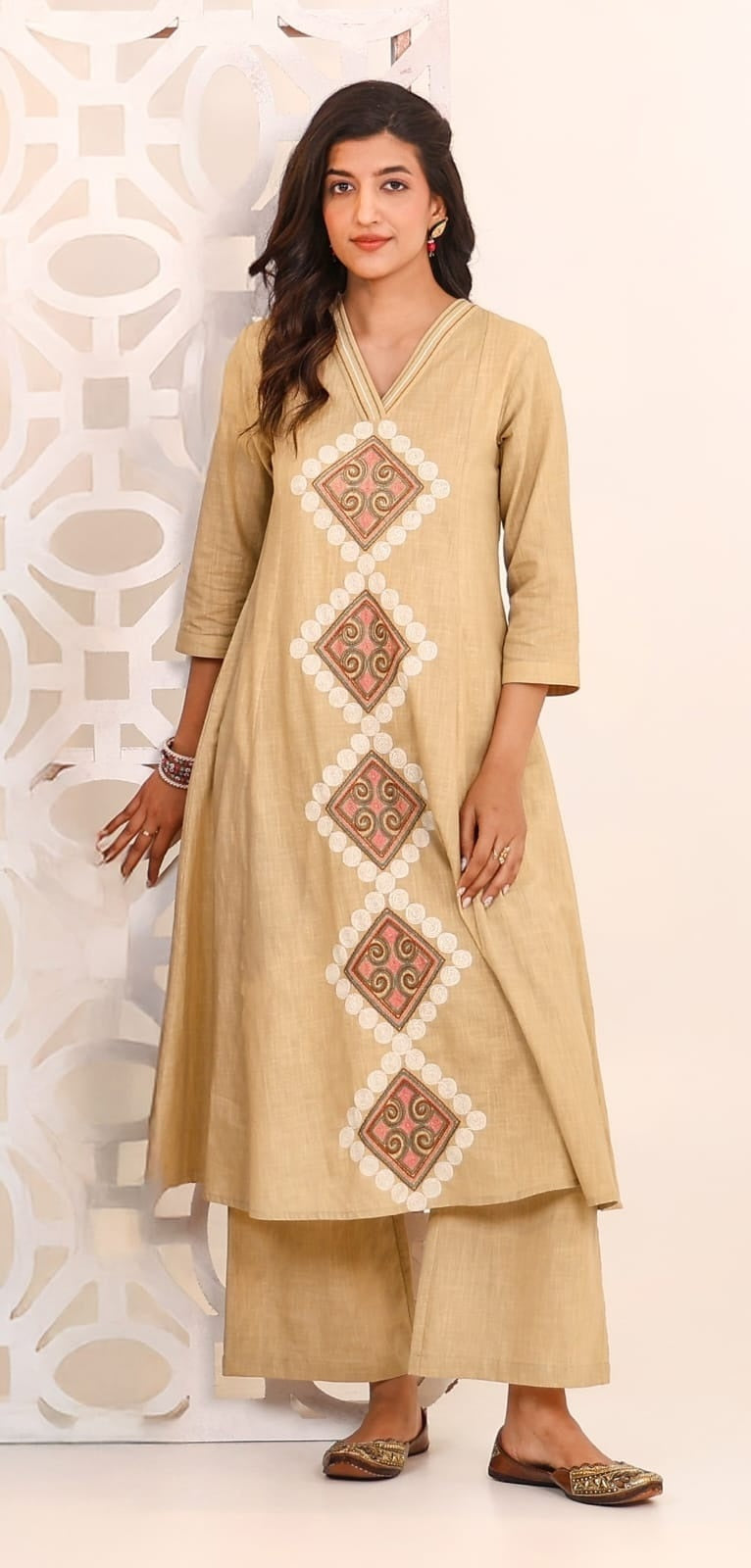 cotton-slub-a-line-embroidered-pant-set-with-pockets-almond-1