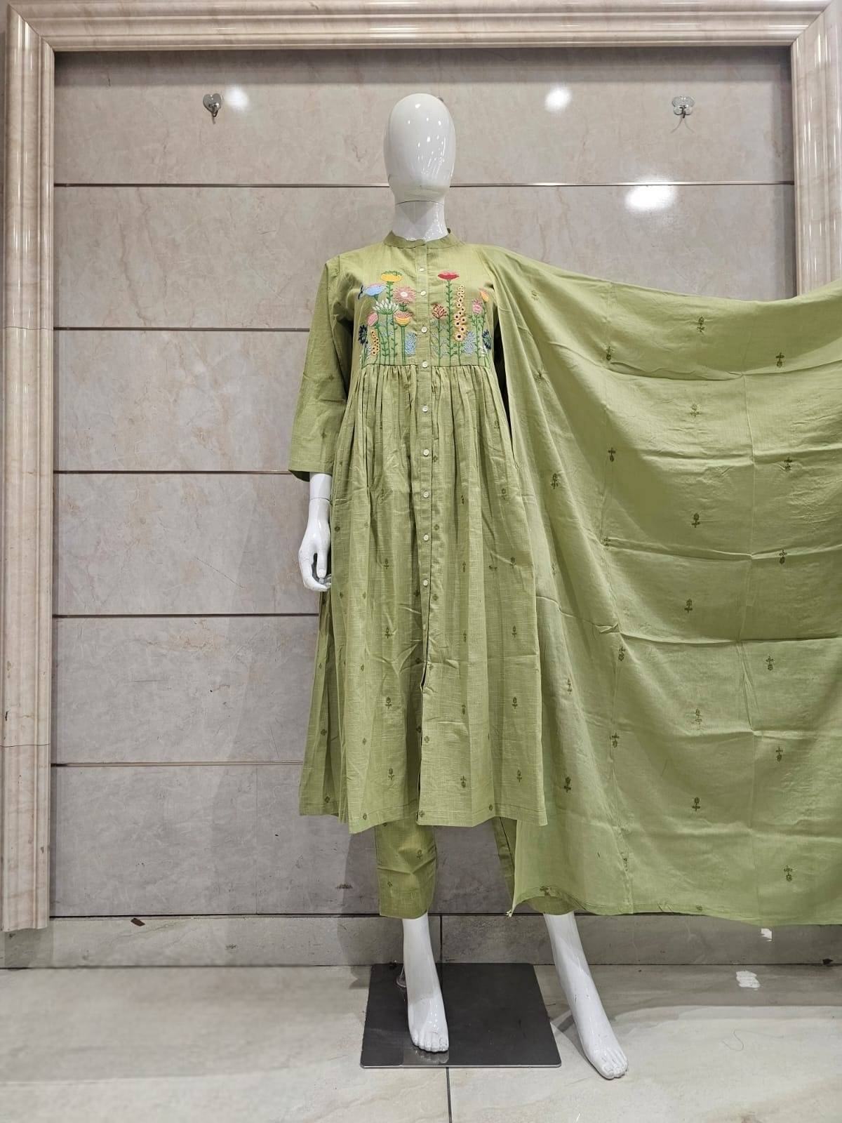 cotton-slub-embroidered-suit-set-with-front-gathers-.-pista-green-1