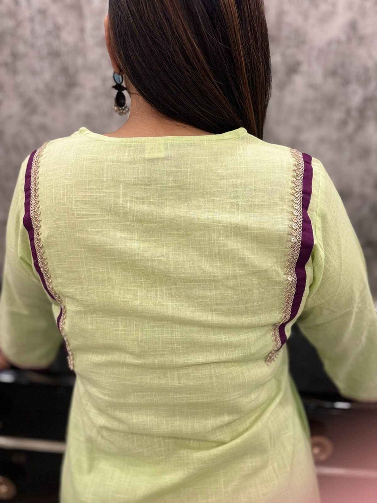 cotton-slub-lace-panelled-pant-set-green-3