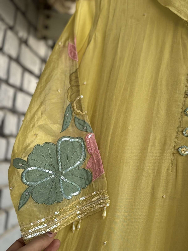 crepe-a-line-appliquÃ©-work-hand-embroidered-suit-set-with-chiffon-dupatta-lemon-green-2