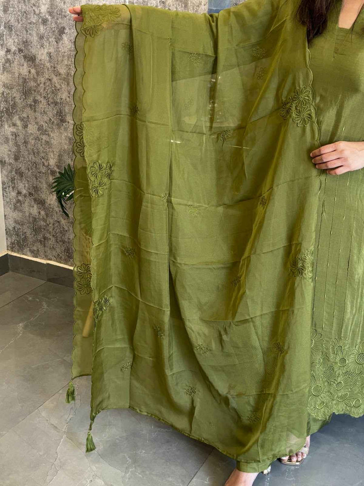 crepe-cut-work-straight-fit-suit-set-with-monotone-embroidery-paired-with-organza-embroidered-dupatta-mehendi-green-4