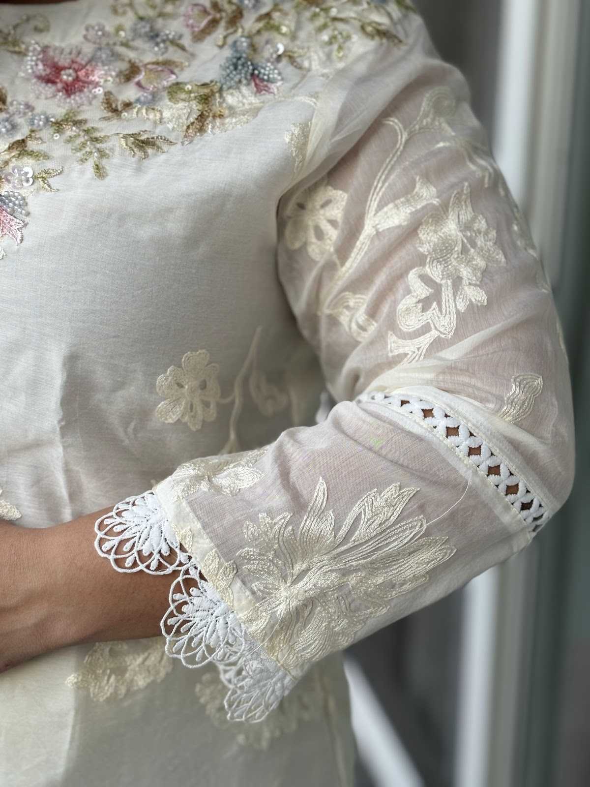 designer-chanderi-hand-embroidered-straight-fit-suit-set-with-aari-work-at-front-back-paired-with-fully-embroidered-jaal-dupatta-ivory-3