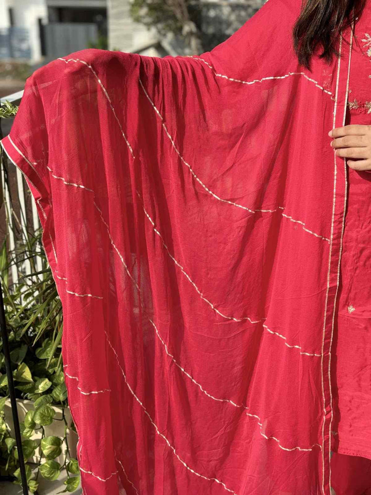 dola-silk-hand-embroidered-suit-set-paired-with-gota-work-pure-chiffon-dupatta-red-3