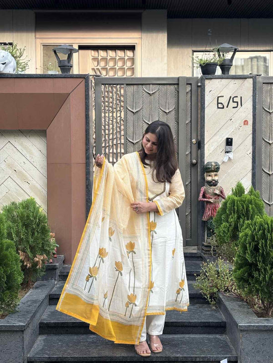exclusive-chanderi-hand-block-print-a-line-suit-set-off-white-and-yellow-1