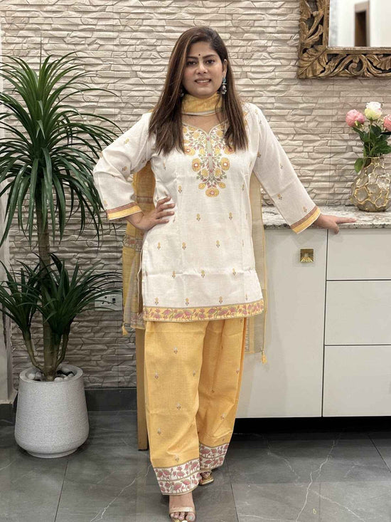 farshi-suit-set-linen-cotton-based-fabric-off-white-and-yellow-1