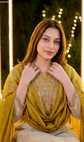 Pure Tissue A-line Embroidered Suit Set With Mul Cotton Lining in Beige