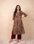 kalamkari-print-pure-cotton-pant-set-brown-1