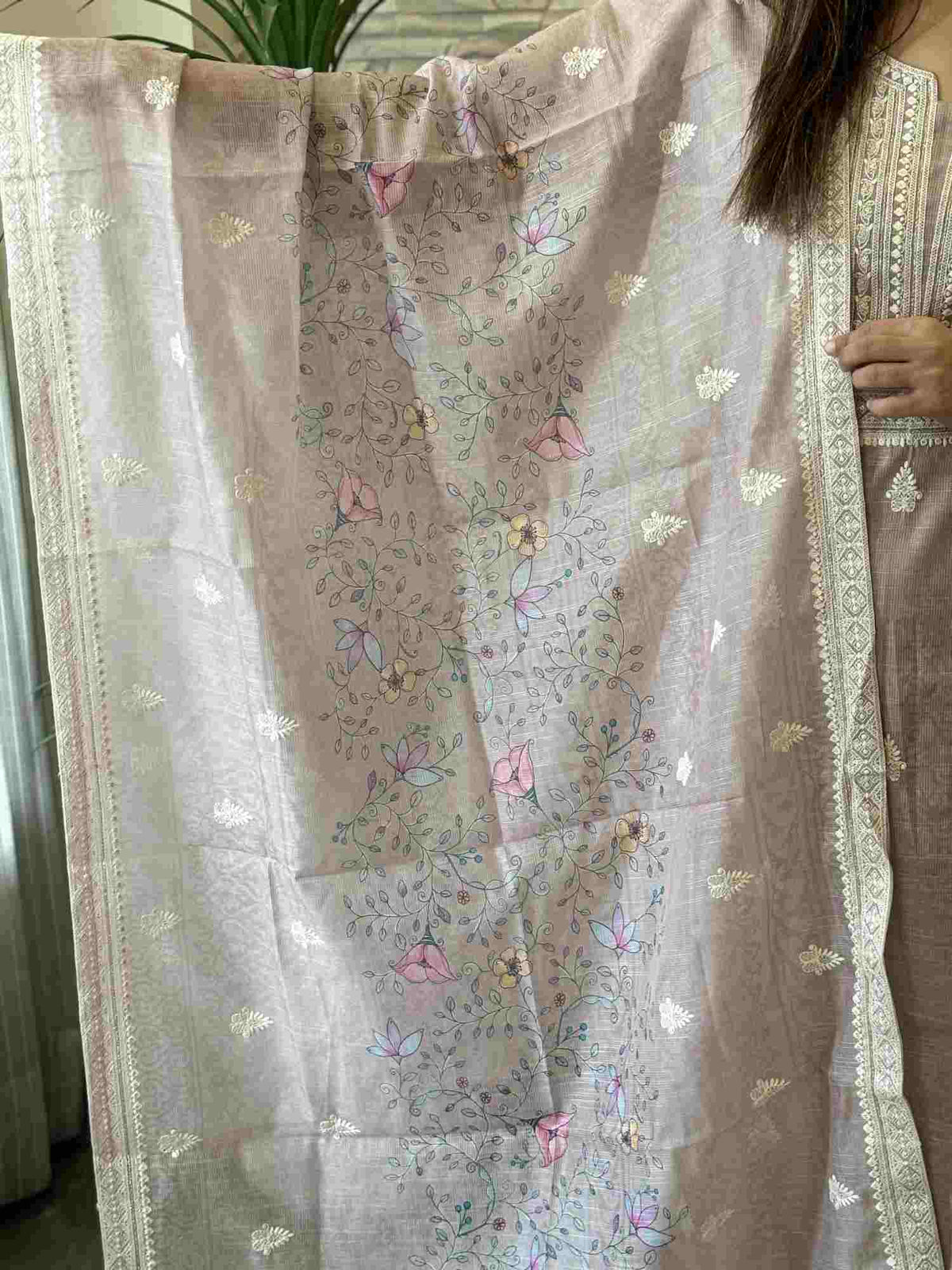 kota-chanderi-fabric-embroidered-straight-fit-suit-set-with-mul-cotton-lining-camel-5