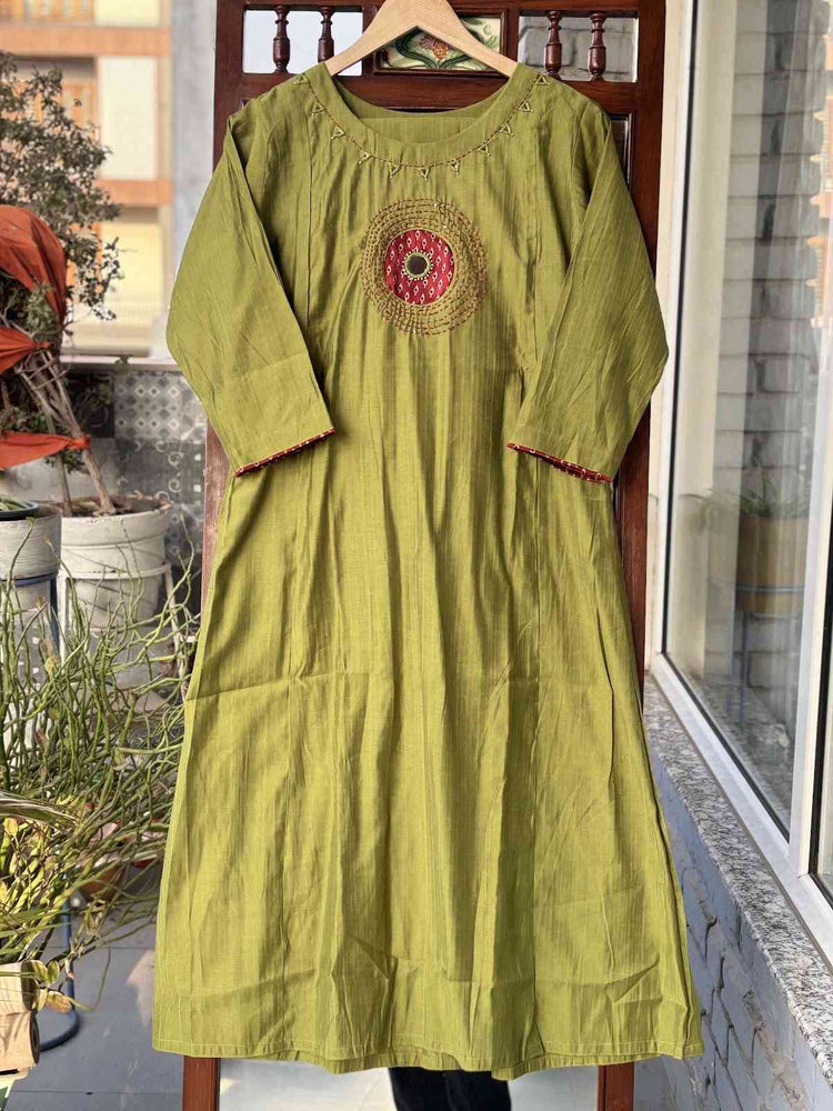 modal-a-line-hand-embroidered-pant-set-with-gajji-silk-patch-mehendi-green-1