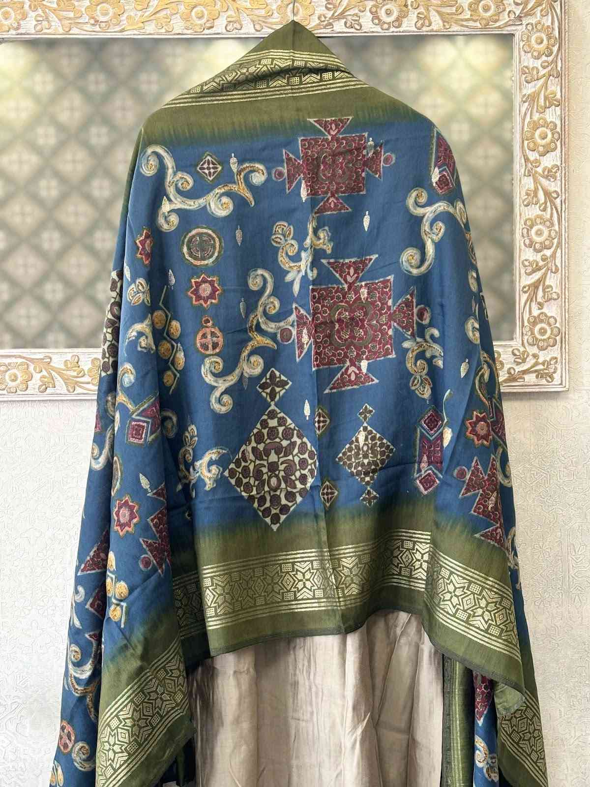 modal-silk-embroidered-a-line-suit-set-with-printed-dupatta-beige-3