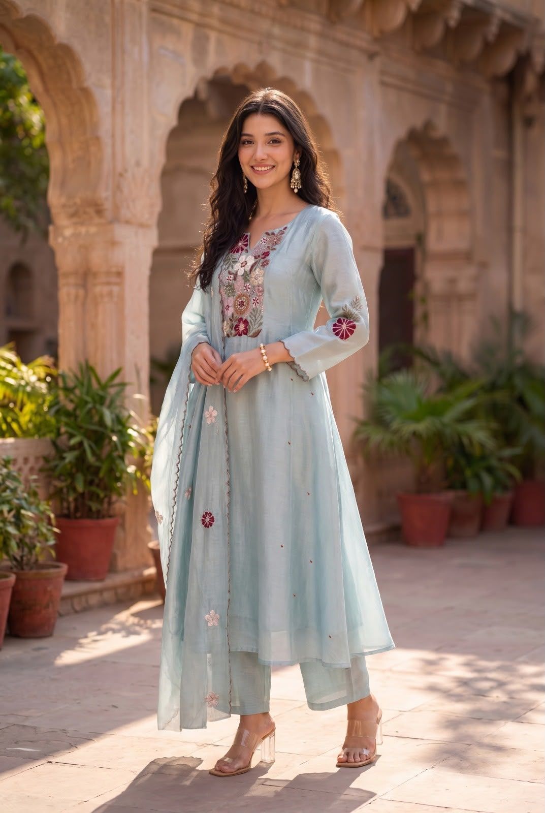 mul-chanderi-aa-line-embroidered-suit-set-with-side-gathers-mul-cotton-lining-pastel-blue-2