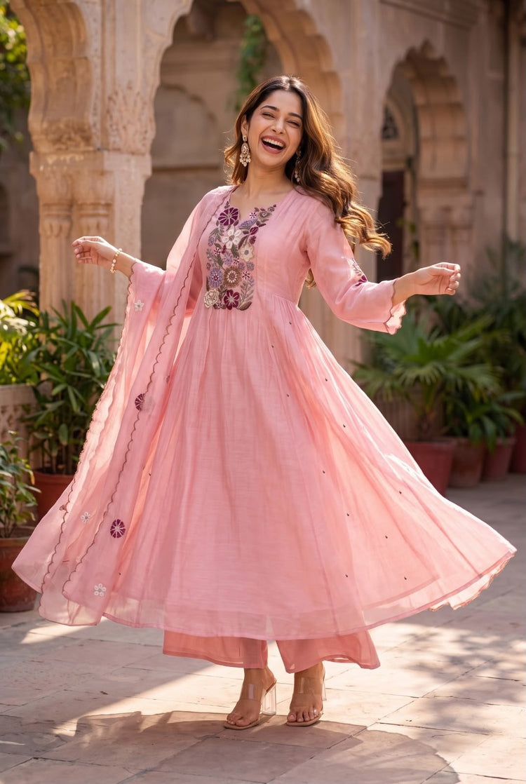 mul-chanderi-aa-line-embroidered-suit-set-with-side-gathers-mul-cotton-lining-pink-2