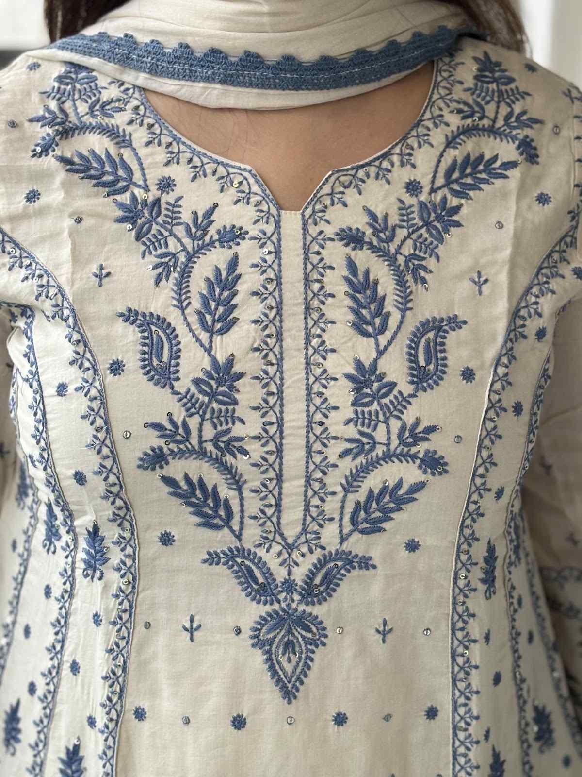 mul-chanderi-chikankari-a-line-suit-set-with-cotton-embroidered-pants-ivory-and-blue-2