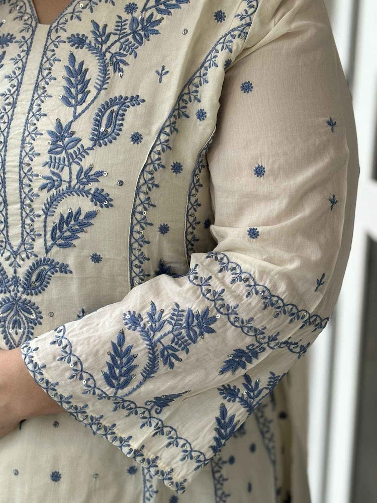 mul-chanderi-chikankari-a-line-suit-set-with-cotton-embroidered-pants-ivory-and-blue-3