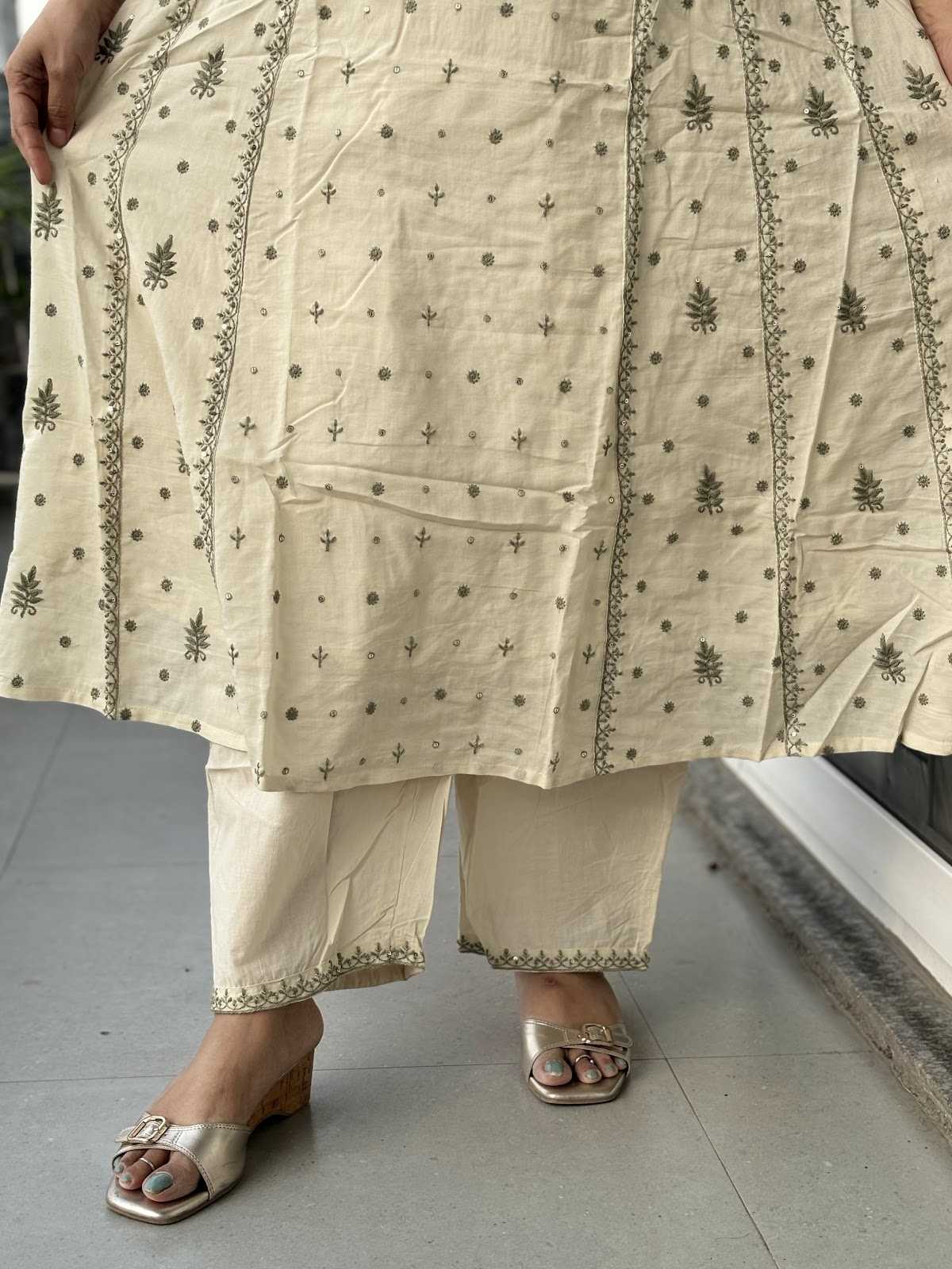 mul-chanderi-chikankari-a-line-suit-set-with-cotton-embroidered-pants-ivory-and-green-4