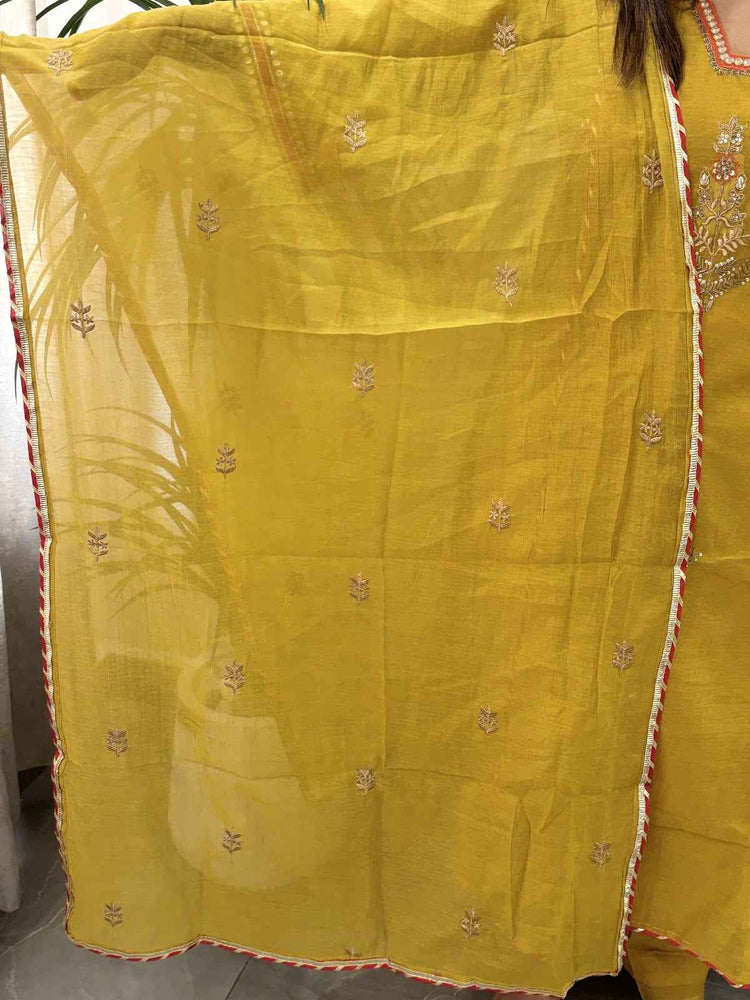 mul-chanderi-embroidered-a-line-suit-set-with-panelling-gota-work-mustard-4