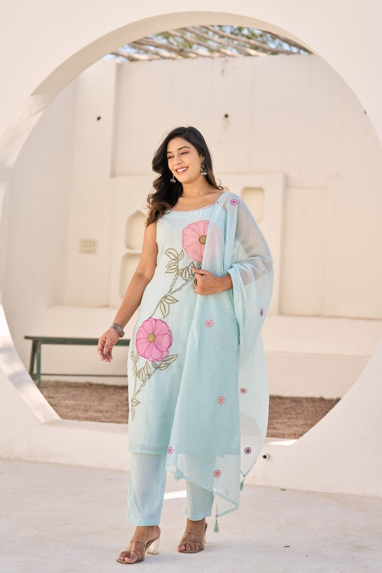 mul-chanderi-embroidered-straight-fit-spaghetti-style-suit-set-with-3d-flowers-sky-blue-1