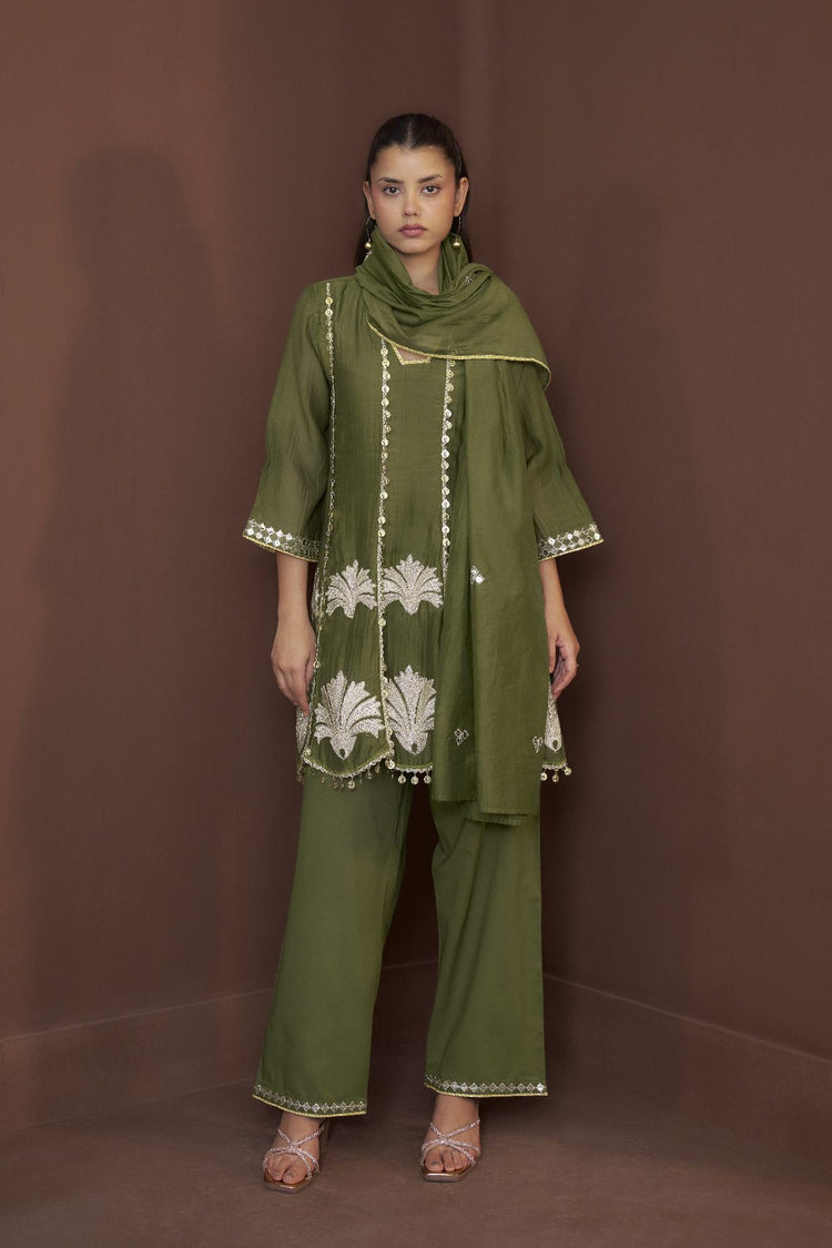 mul-chanderi-short-kurta-embroidered-anarkali-with-coin-tassels-mehendi-green-2